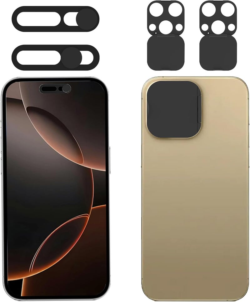 EYSOFT Privacy Cover Compatible for iPhone 16 Pro/iPhone 16 Pro Max with Front Camera Cover,Protect Privacy and Security But Not Affect Facial Recognition（2Pack） - Image 1